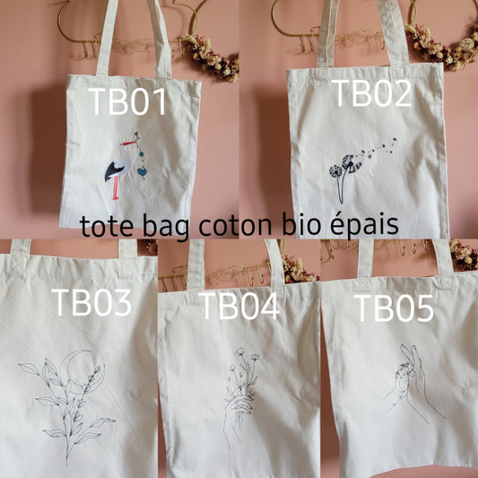 Tote bag brodé 38x42cm